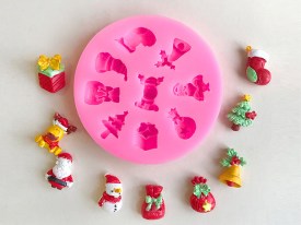 Molde silicona 9 mini figuras navidad 